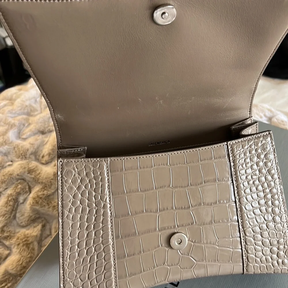 Balenciaga hourglass croc embossed leather bag - Picture 14 of 16